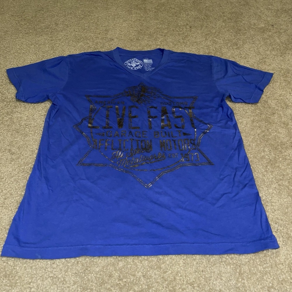 Affliction T Shirt Mens Large Live Fast Y-298‎